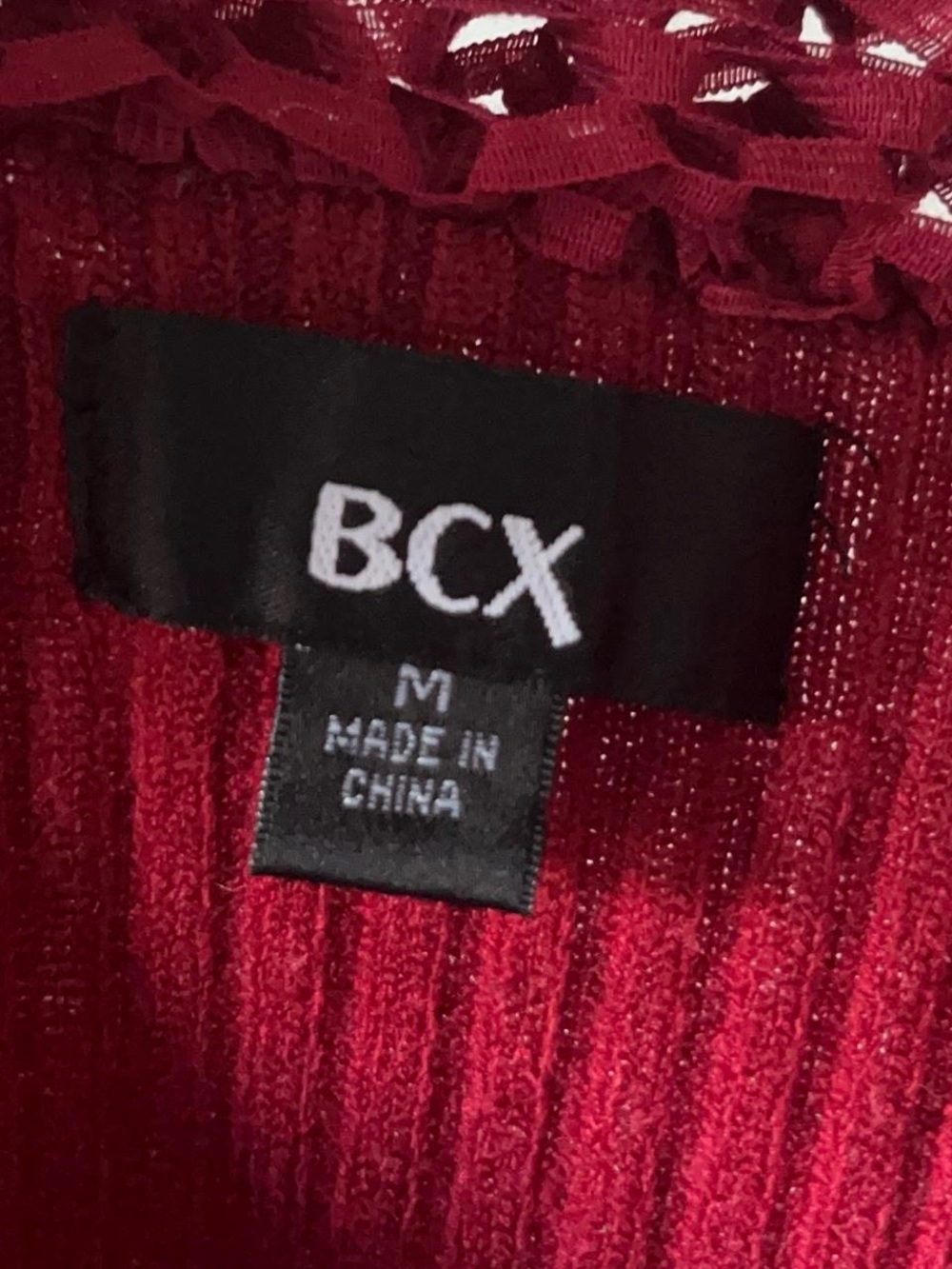 BCX Red Off-Shoulder Ribbed Knit Sweater - Picture 4 of 4